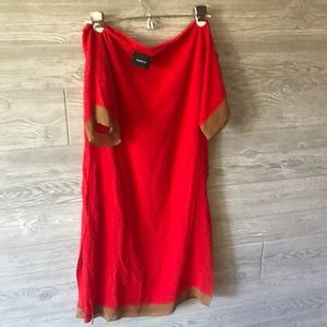 Red and brown akris flowy dress